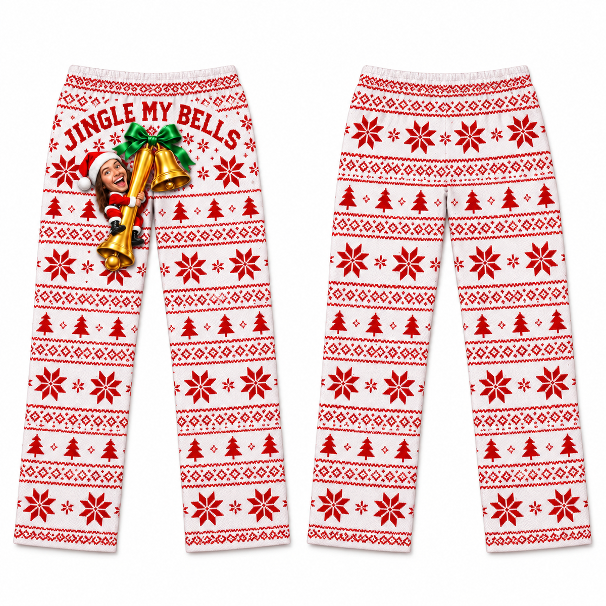 Jingle My Bells Mens Pajama Pants Holiday Fair Isle Lounge Bottoms