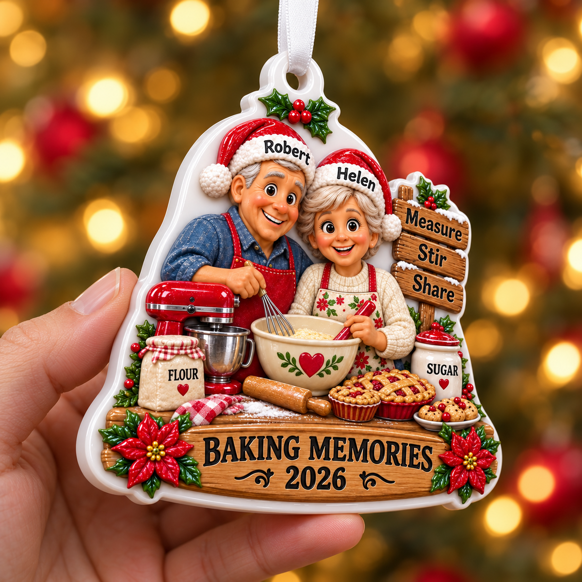 Baking Memories Grandparents Kitchen Holiday Hanging Keepsake - 3D Relief Ornament