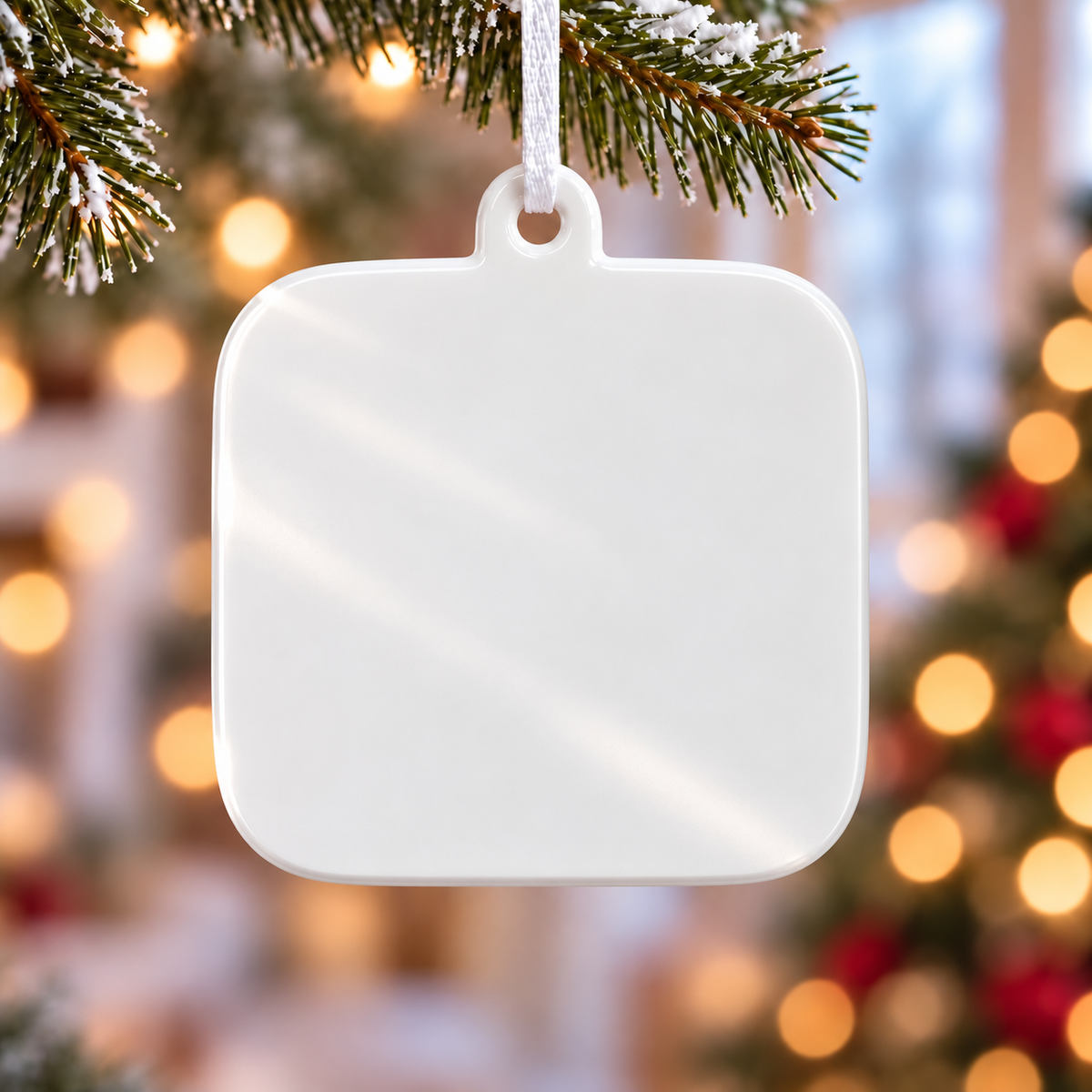 Baby Footprint Birth Stats Hanging Keepsake, Newborn White Holiday Plaque - 3D Relief Ornament