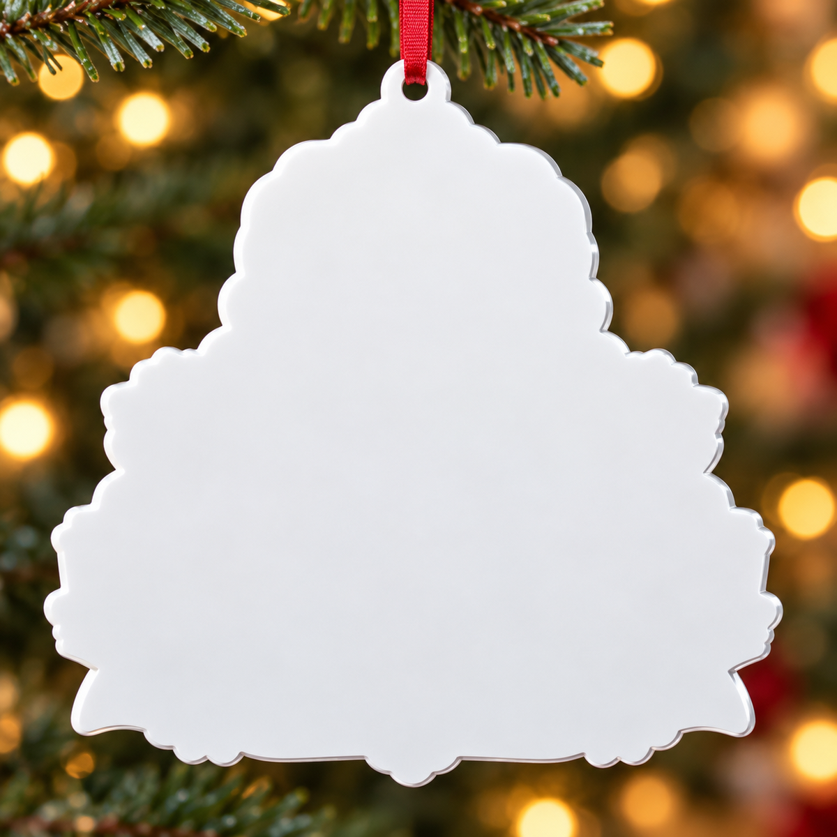 Black Santa Boss on Ornate Throne Holiday Tree Decor - 3D Relief Ornament