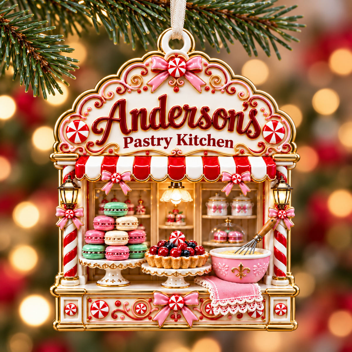 Bakery Pastry Kitchen Christmas Shopfront Hanging Decor - 3D Relief Ornament
