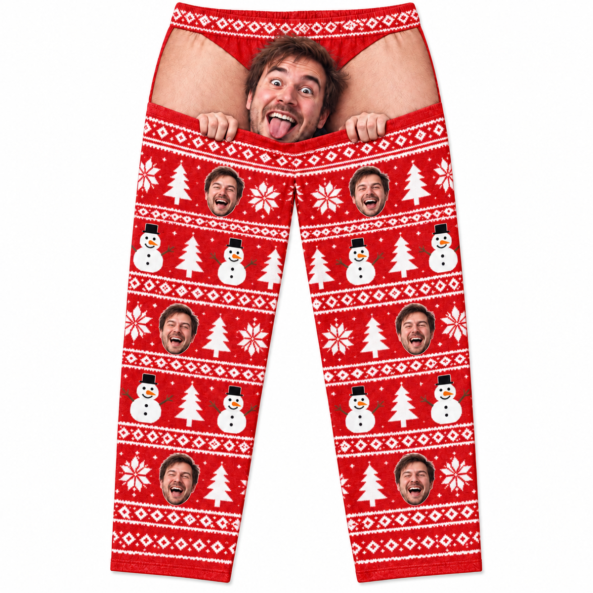 Mens Christmas Pajama Pants Fair Isle Holiday Print Lounge Bottoms