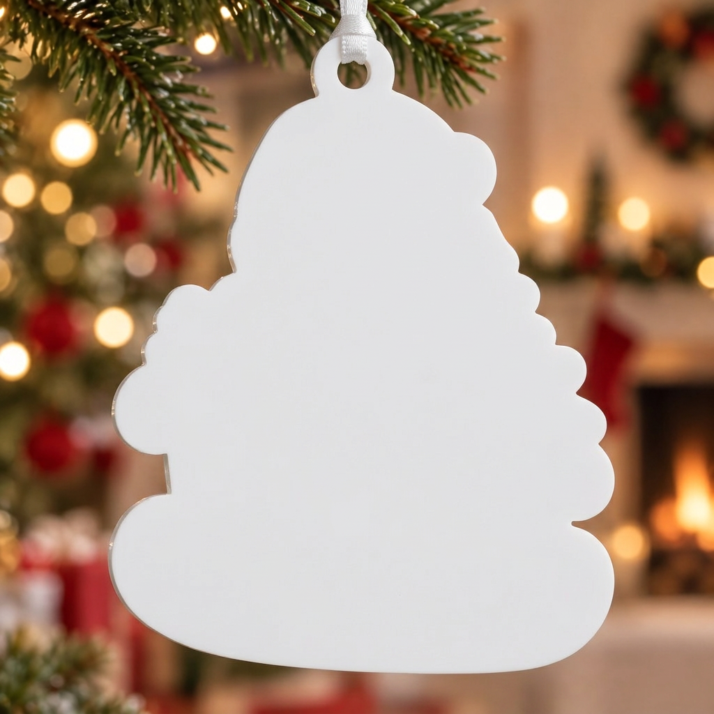 Baby Santa Sleigh Holiday Tree Hanging Keepsake in Red and Gold - 3D Relief Ornament