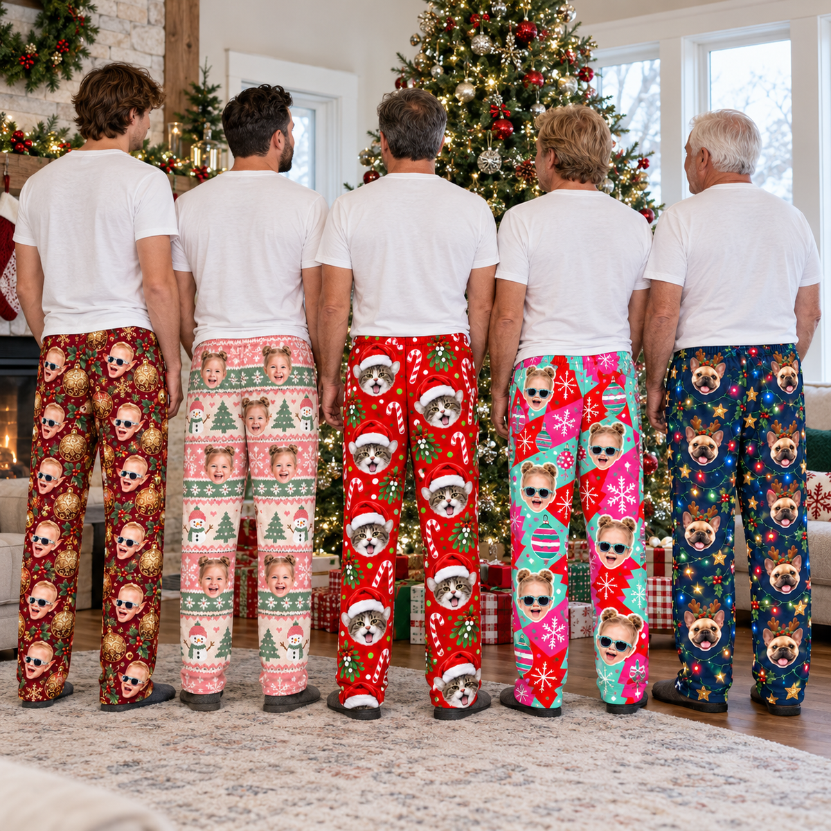 Christmas Pajama Pants Printed Holiday Lounge Sleepwear Trousers