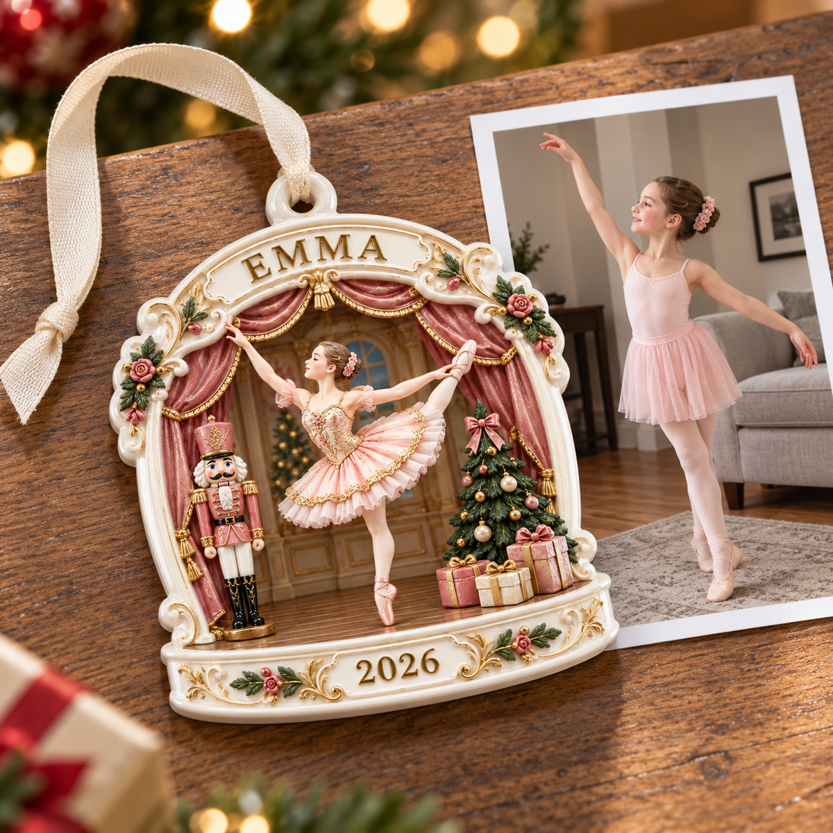 Ballerina Stage Scene Christmas Holiday Keepsake - 3D Relief Ornament