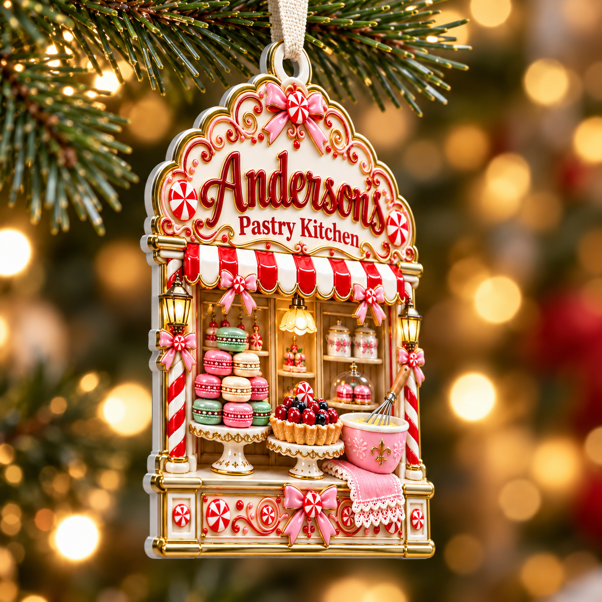 Bakery Pastry Kitchen Christmas Shopfront Hanging Decor - 3D Relief Ornament