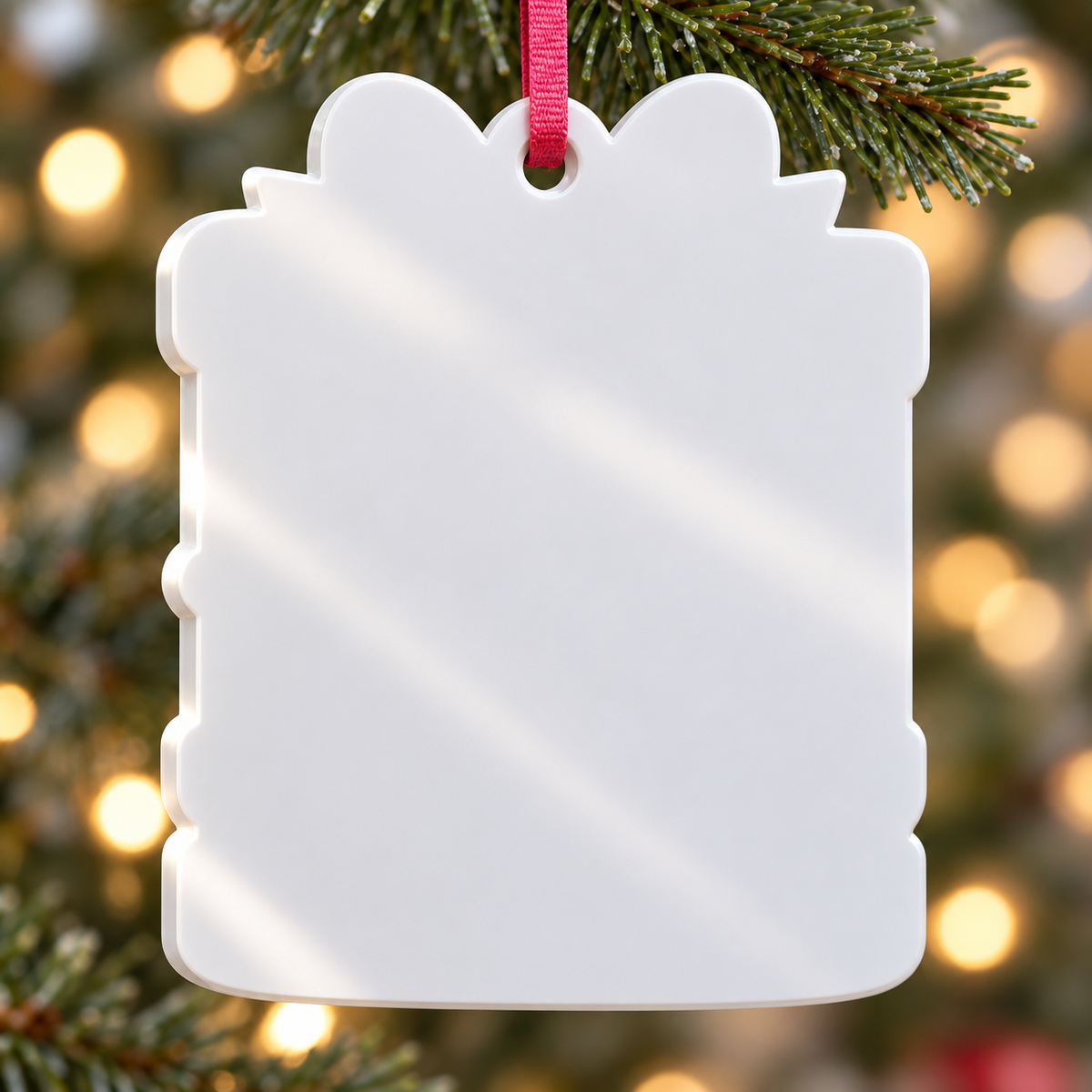 Siblings Forever Christmas Present Box Holiday Hanging Keepsake - 3D Relief Ornament