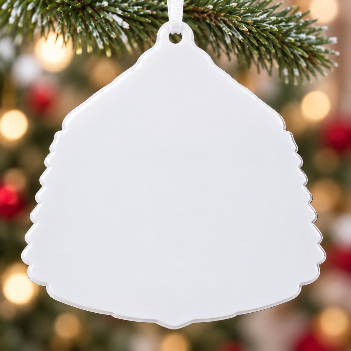 Family and Pet Dog Winter Log Cabin Christmas Tree Hanging Keepsake - 3D Relief Ornament