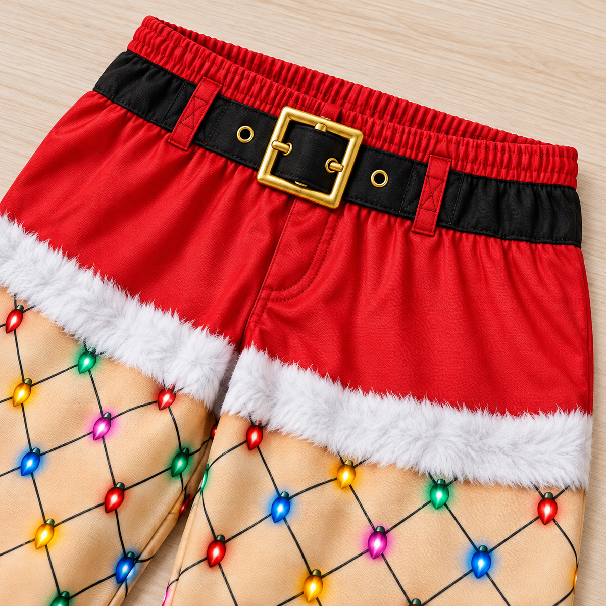 Funny Christmas Pajama Pants String Lights Print Lounge Bottoms