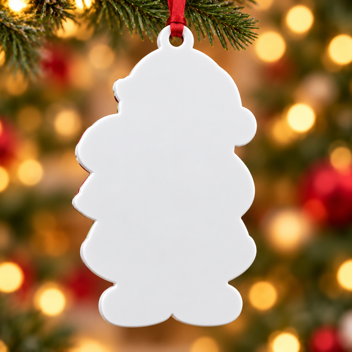 Santa Claus Holding Spotted Puppy Dog Christmas Tree Hanging Accent - 3D Relief Ornament