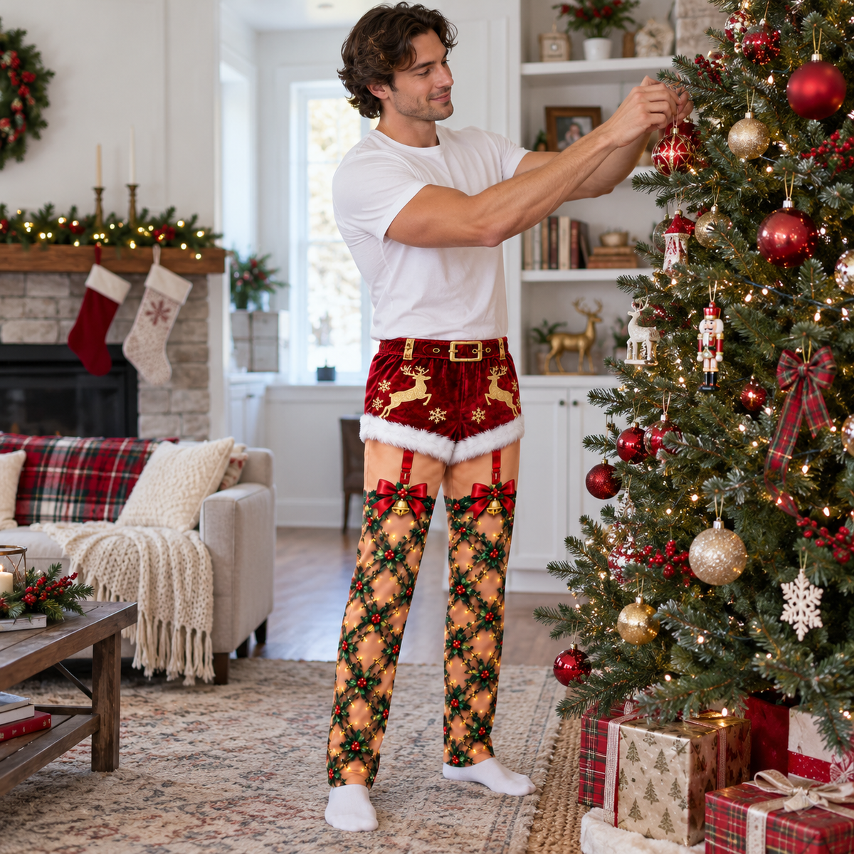 Funny Christmas Pajama Pants for Men Novelty Holiday Loungewear