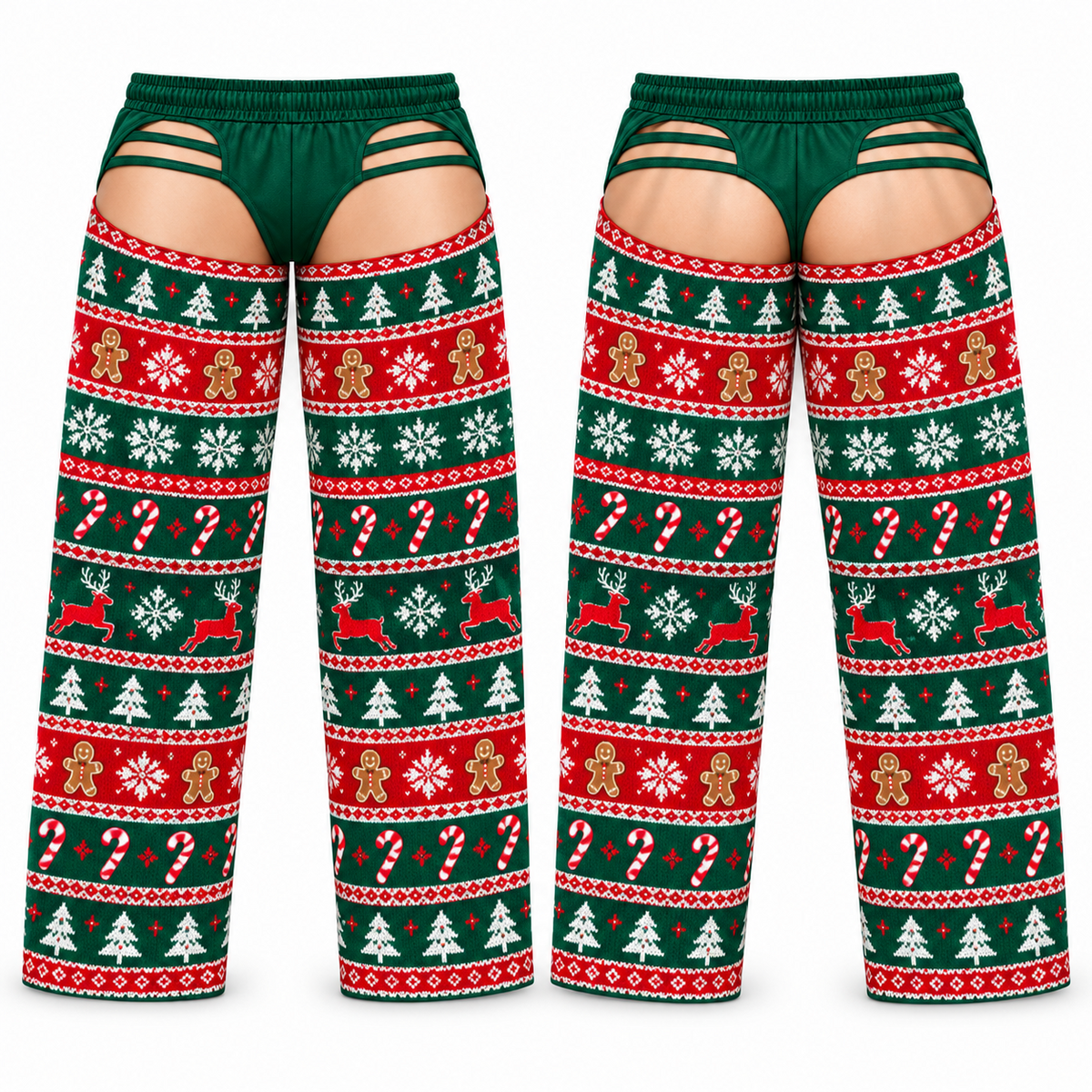 Mens Christmas Chaps Pajama Pants Novelty Holiday Lounge Bottoms