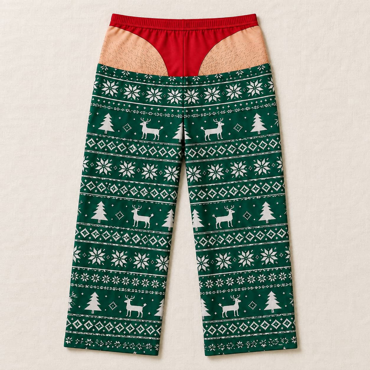 Men's Christmas Pajama Pants, Gag Underwear Print Holiday Loungewear