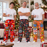 Mens Novelty Pajama Pants Graphic Print Drawstring Lounge Bottoms
