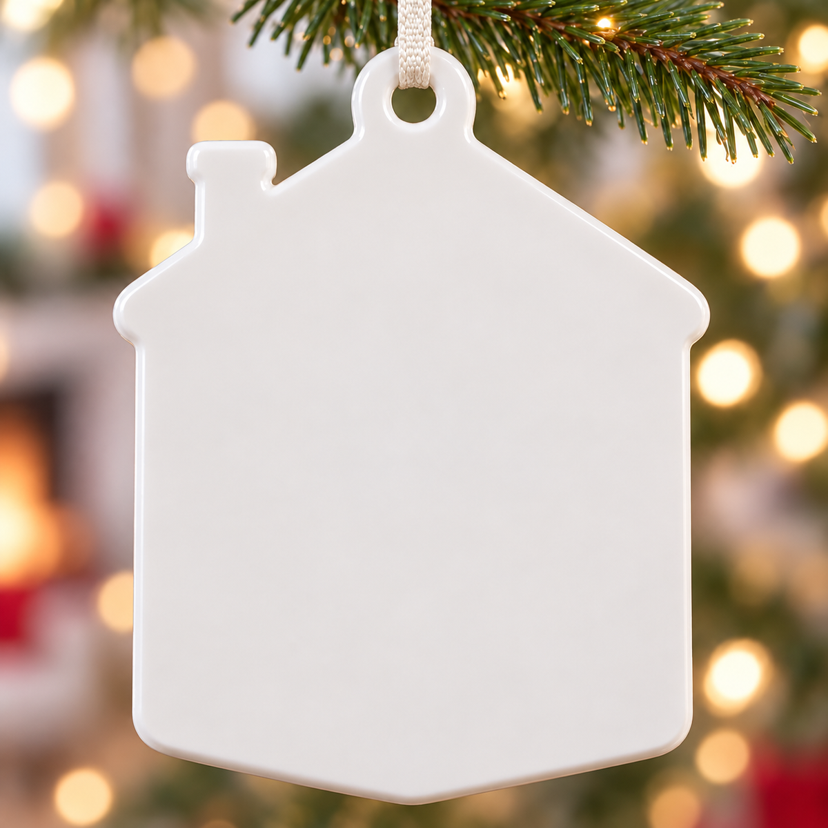 Holiday Kitchen Baking Scene House Shaped Hanging Tree Decor - 3D Relief Ornament