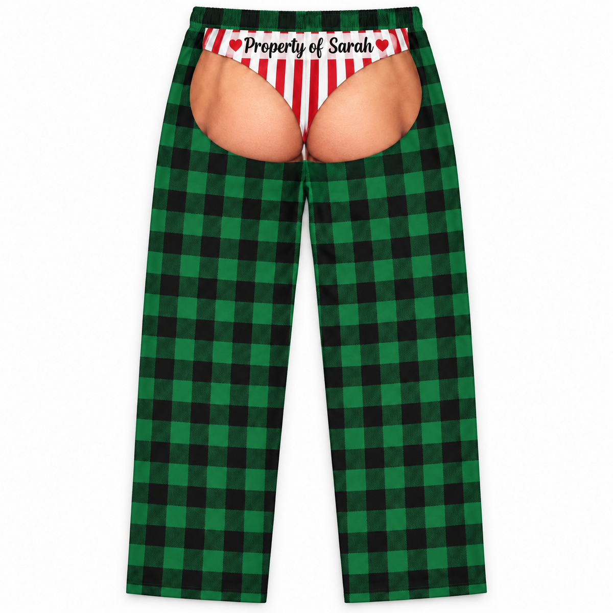 Men's Plaid Pajama Chaps Novelty Christmas Open Back Loungewear