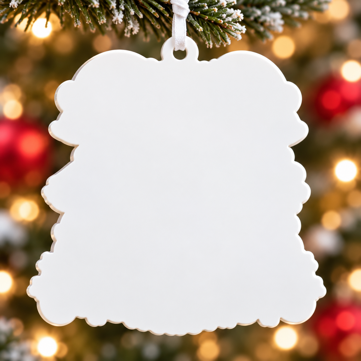 Pig Hat Couple with Piglet Gift Box Merry Christmas Acrylic Tree Hanging - 3D Relief Ornament