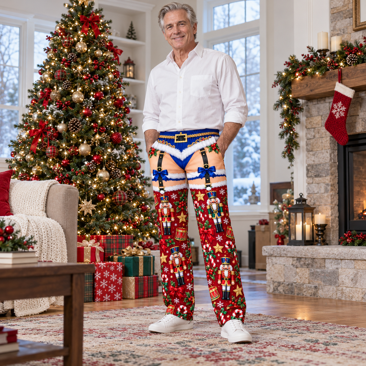 Novelty Christmas Pajama Pants Funny Holiday Print Lounge Bottoms