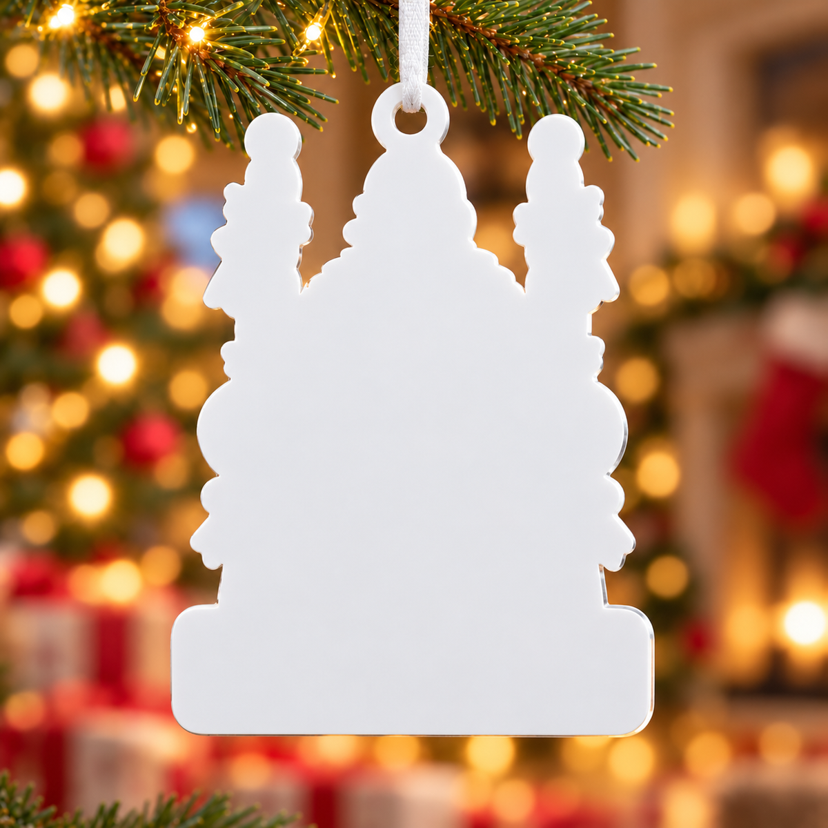 Winter Yeti on Swing with Robin and Holly Christmas Tree Hanging Keepsake - 3D Relief Ornament