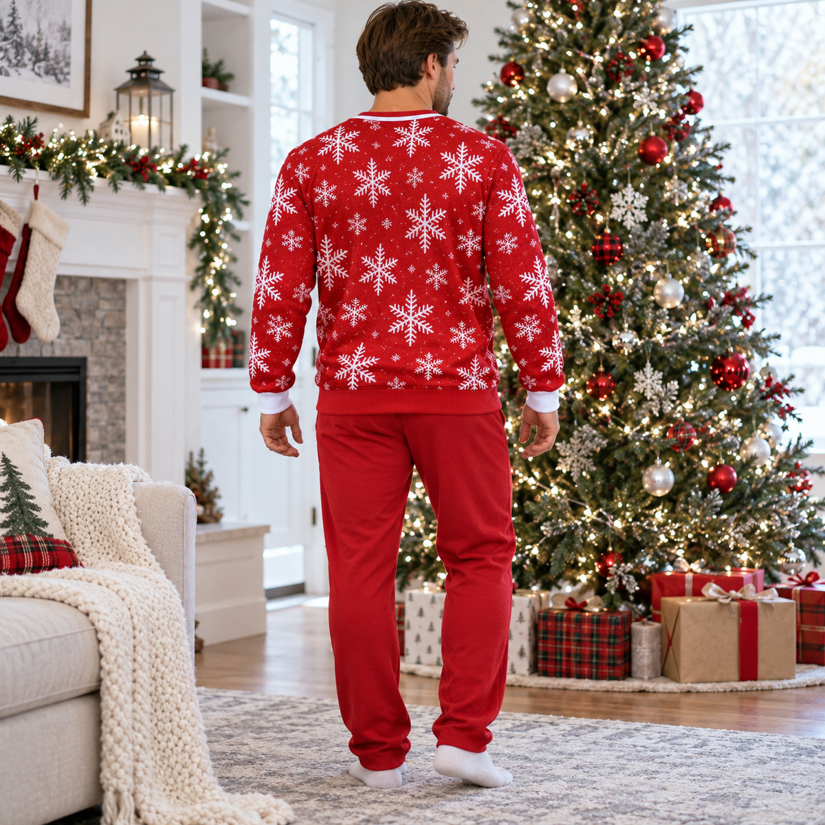 Funny Ugly Christmas Sweatshirt Faux Body Bikini Muscle Print Crewneck