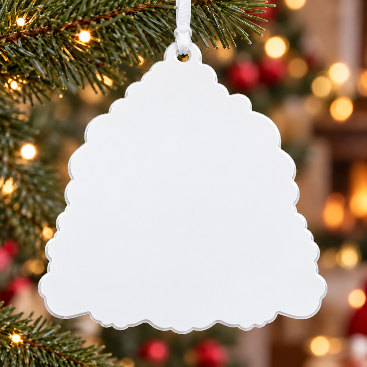 Humorous Muscular Man in Holiday Romper Acrylic Tree Hanging - 3D Relief Ornament