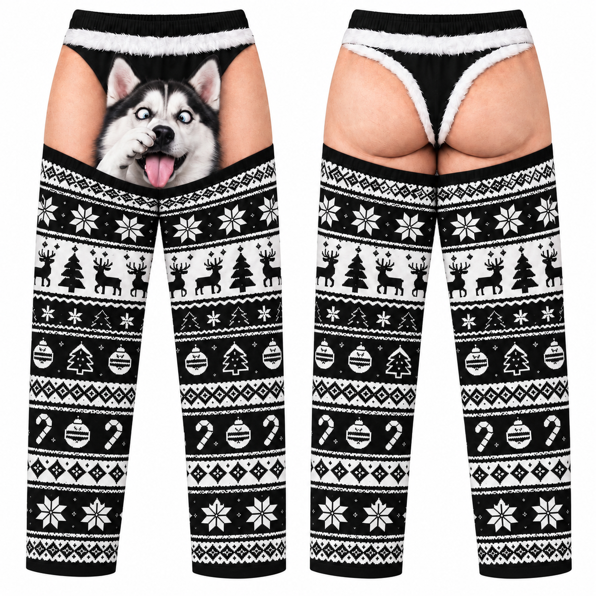 Men's Christmas Pajama Pants Novelty Pet Illusion Sleepwear Bottoms