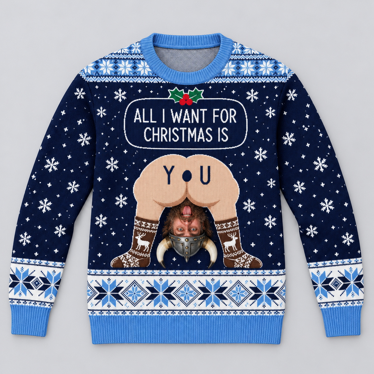 Funny Ugly Christmas Sweatshirt All I Want Novelty Holiday Pullover