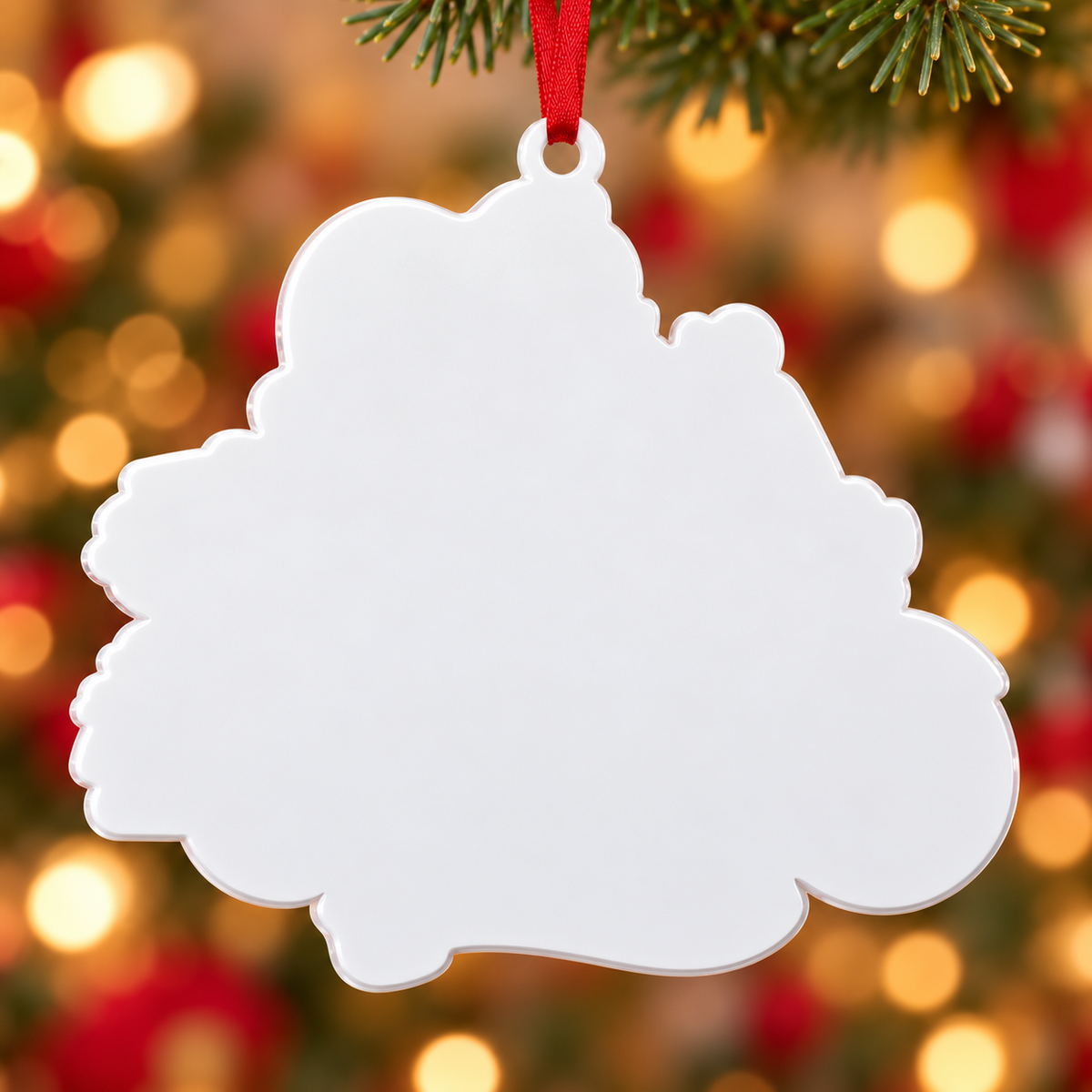 Motorcycle Riding Santa and Mrs Claus Christmas Tree Hanging Decoration - 3D Relief Ornament