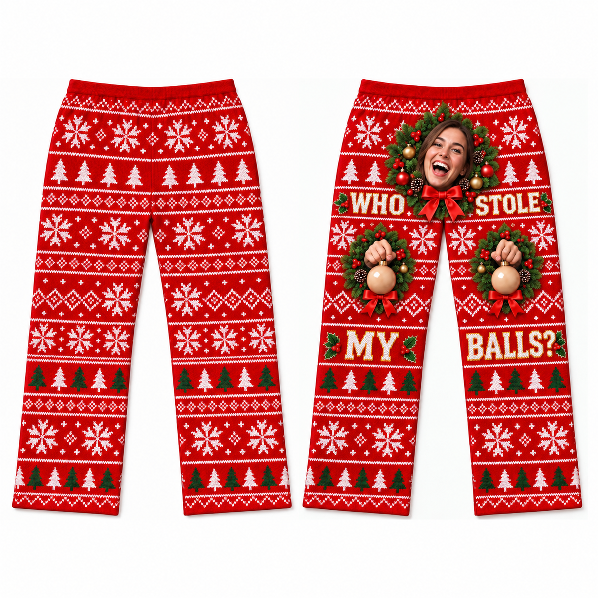 Christmas Pajama Pants Mens Novelty Printed Holiday Lounge Trousers
