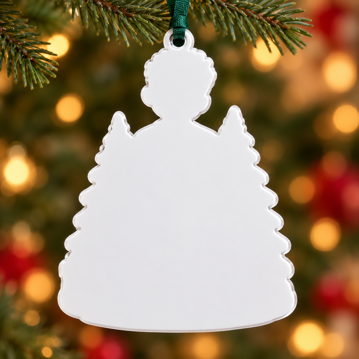 Male Nurse in Maroon Scrubs Healthcare Worker Christmas Tree - 3D Relief Ornament