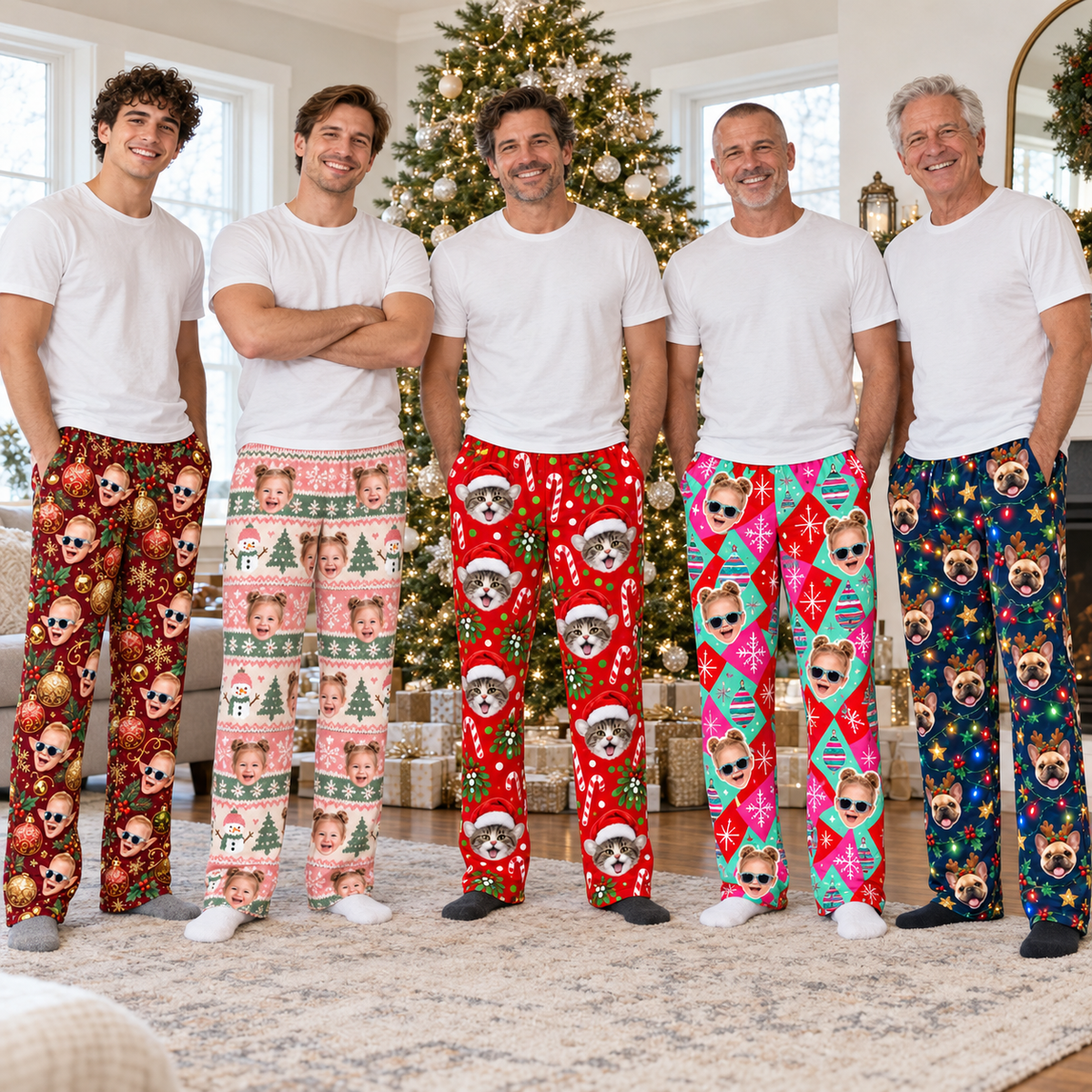 Christmas Pajama Pants Printed Holiday Lounge Sleepwear Trousers