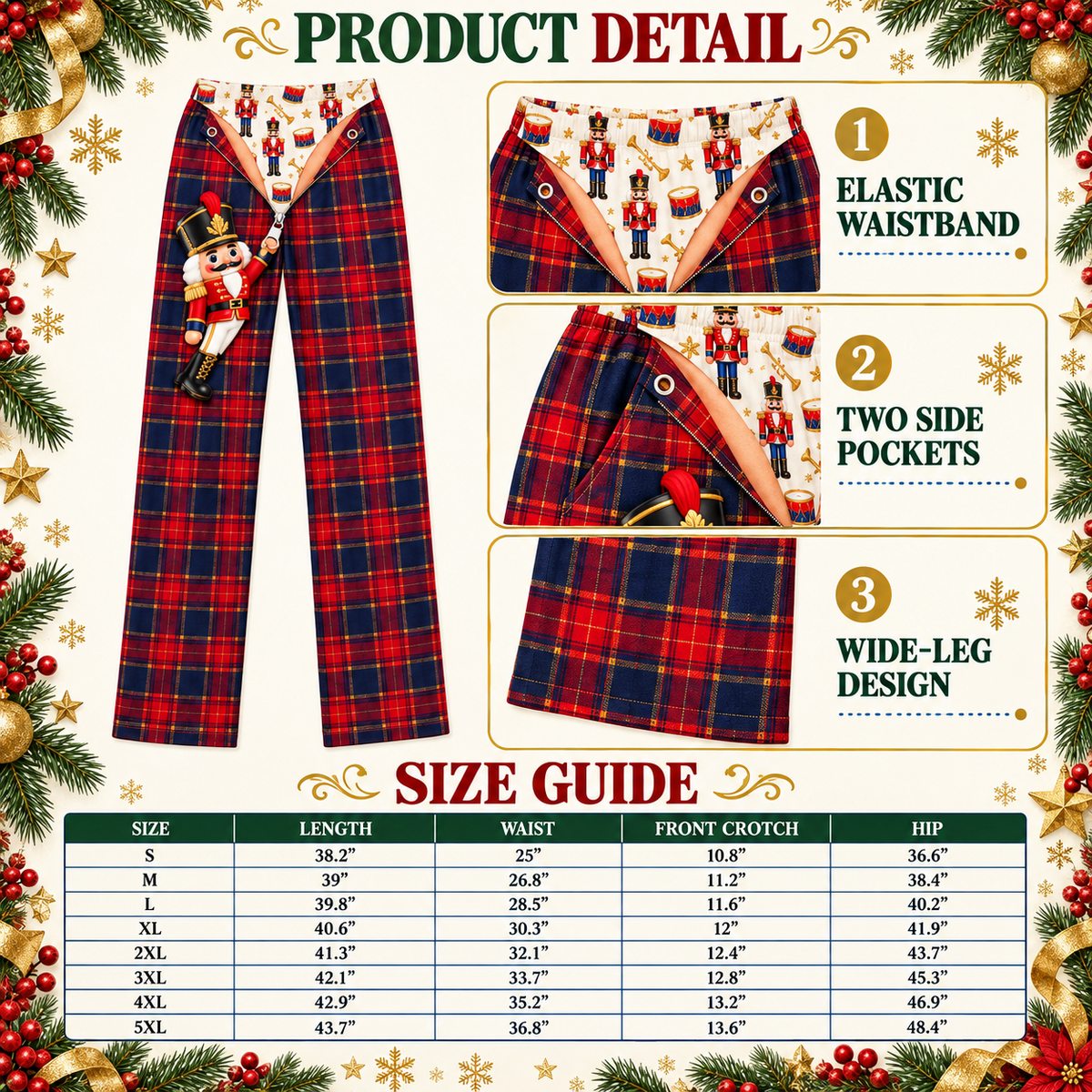 Mens Nutcracker Novelty Pajama Pants Holiday Loungewear Bottoms