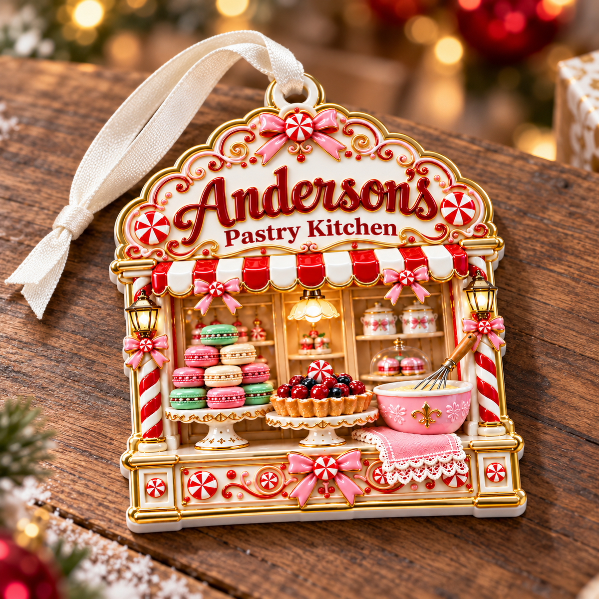 Bakery Pastry Kitchen Christmas Shopfront Hanging Decor - 3D Relief Ornament