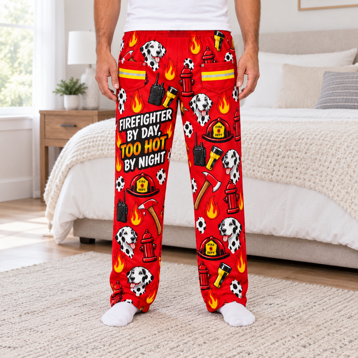 Mens Novelty Pajama Pants Graphic Print Drawstring Lounge Bottoms