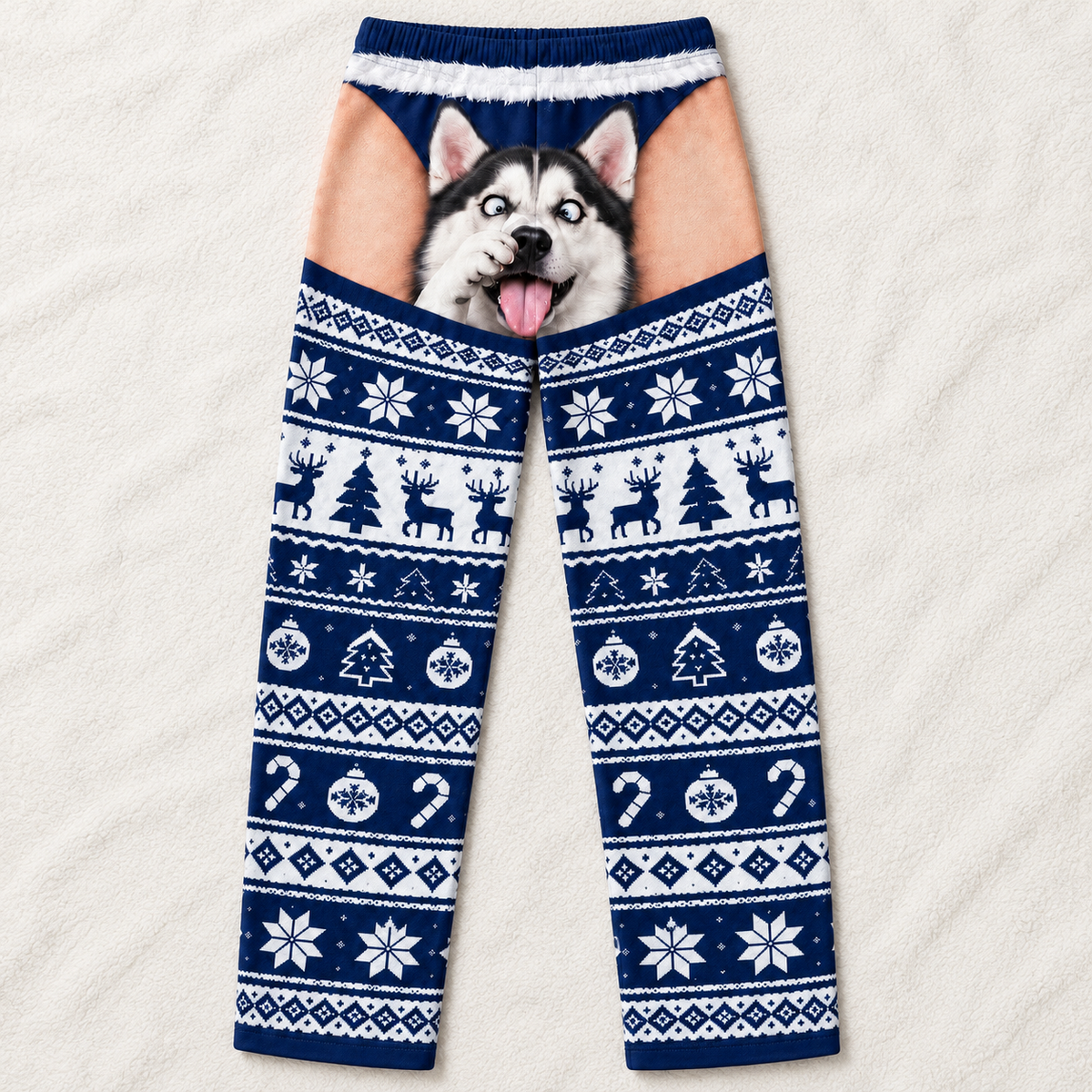 Men's Christmas Pajama Pants Novelty Pet Illusion Sleepwear Bottoms