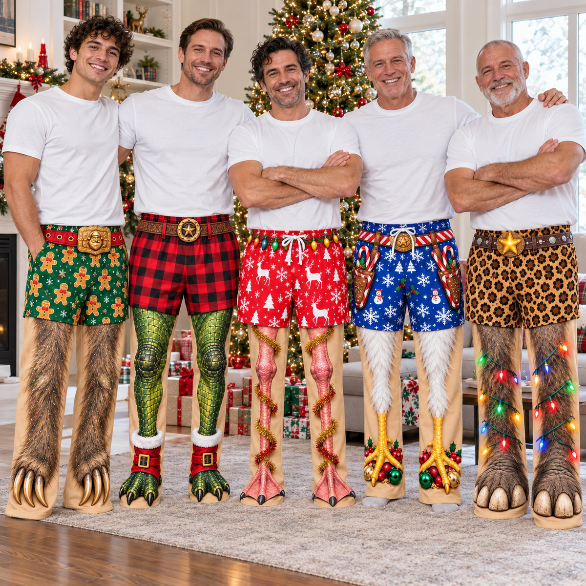 Funny Christmas Pajama Pants Animal Legs Printed Loungewear