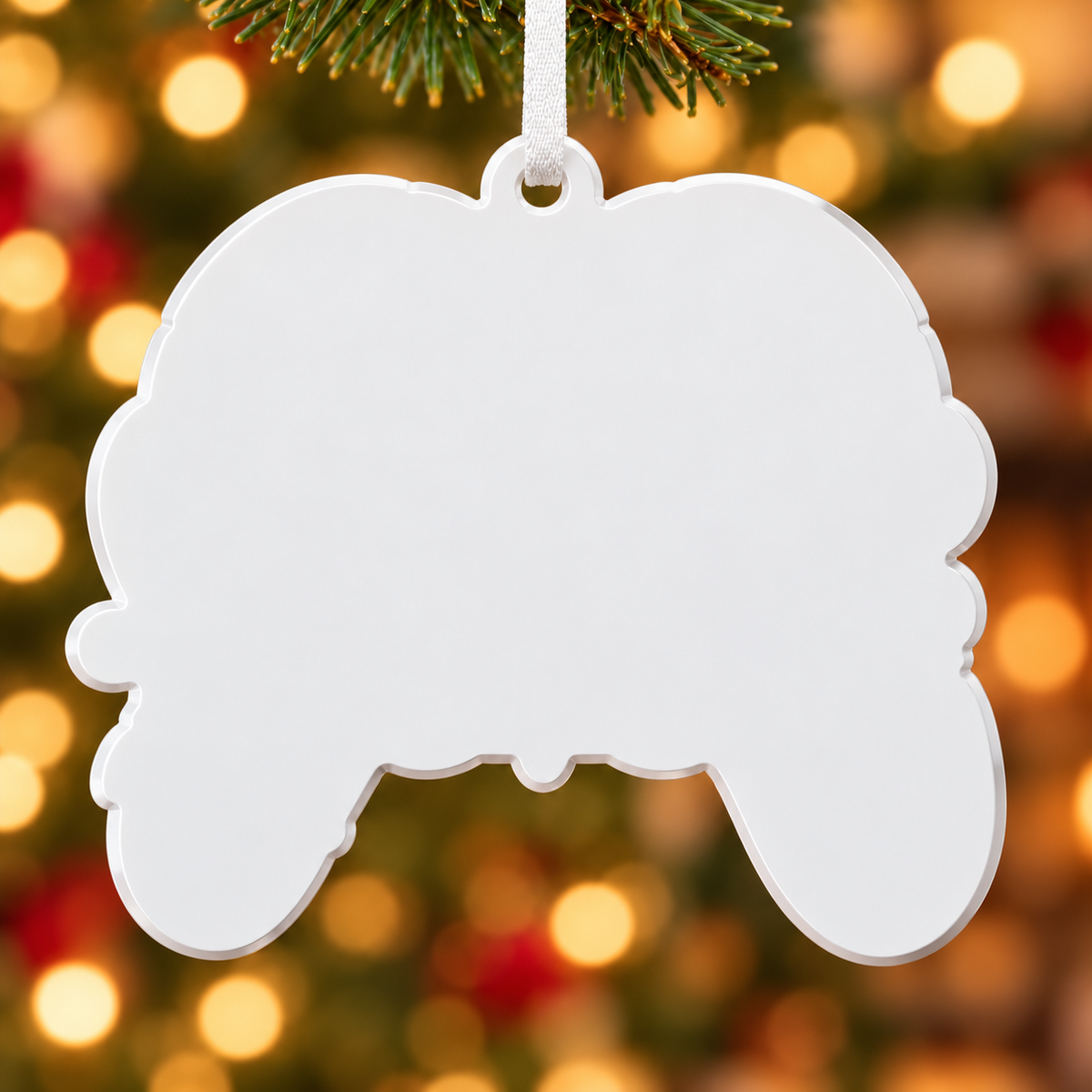 Video Game Controller with Santa Hat and Headset Holiday Keepsake - 3D Relief Ornament