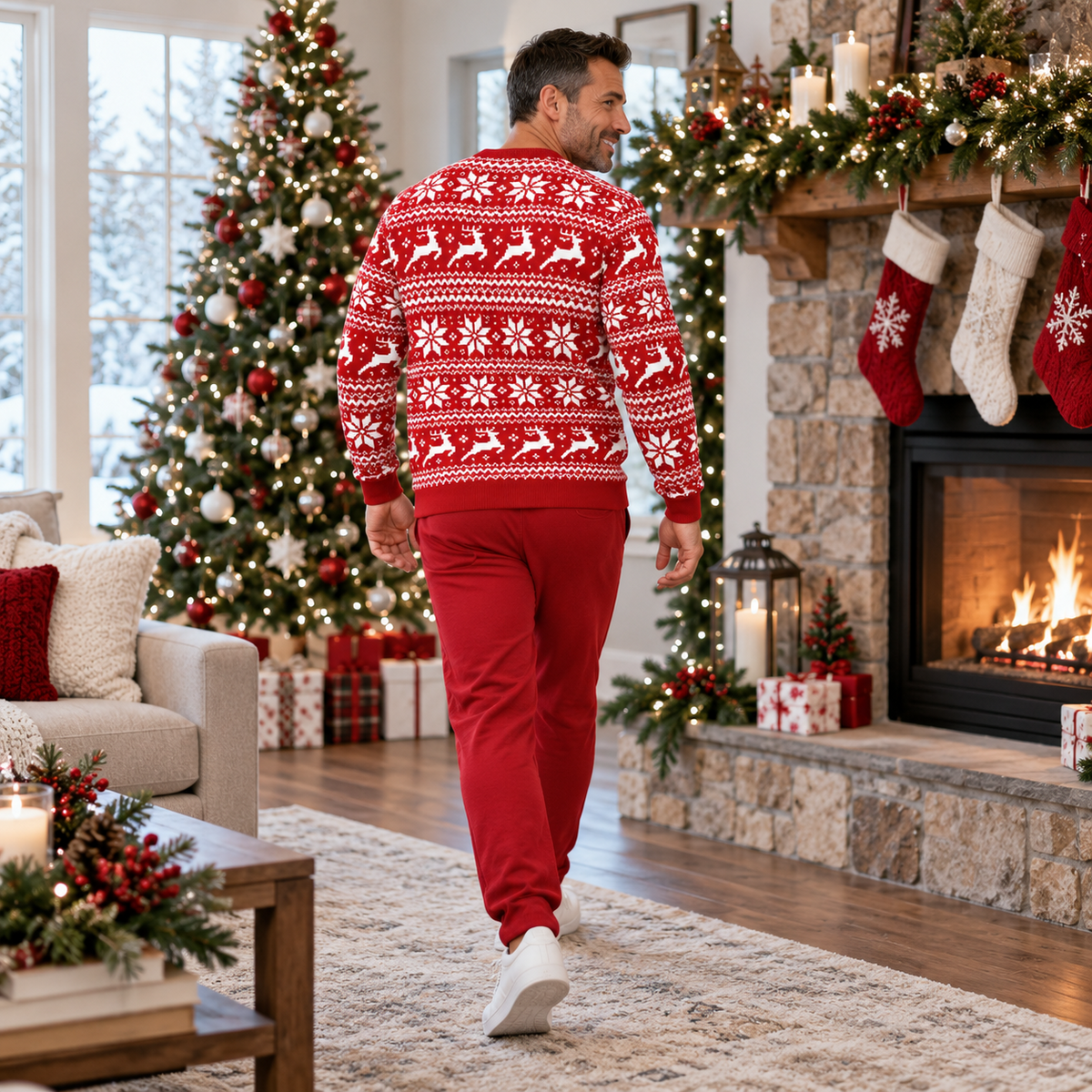 Ugly Christmas Sweater With Cleavage Cutout Funny Fair Isle Pullover