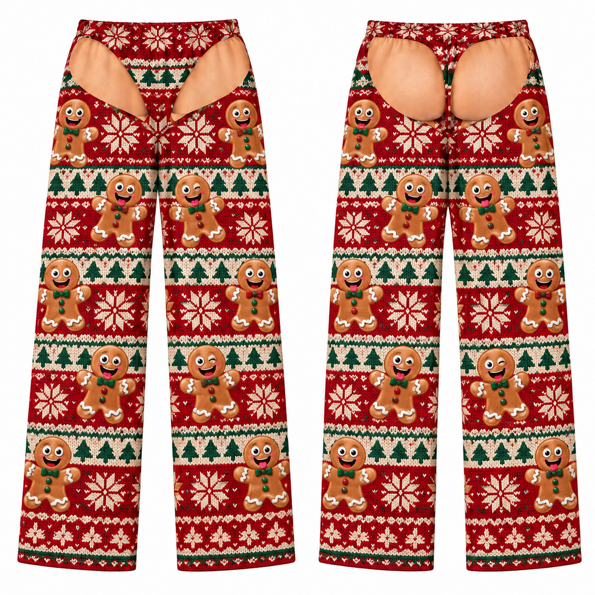 Novelty Christmas Cutout Pajama Pants Holiday Loungewear