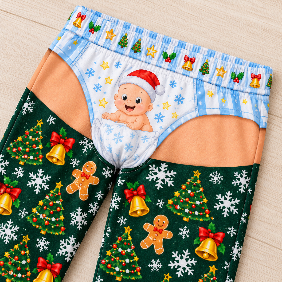 Novelty Christmas Diaper Pajama Pants Men Holiday Loungewear