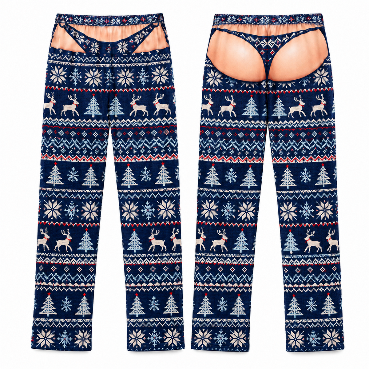Novelty Christmas Pajama Pants with Pockets Printed Holiday Lounge Bottoms
