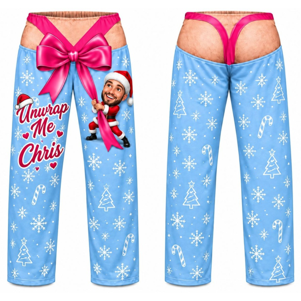 Christmas Pajama Pants Novelty Bow Graphic Holiday Loungewear