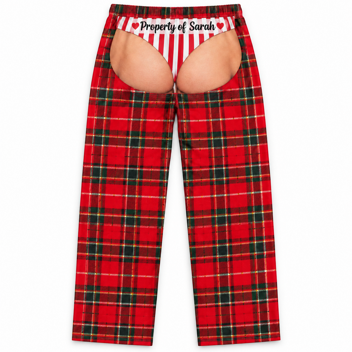 Men's Plaid Pajama Chaps Novelty Christmas Open Back Loungewear