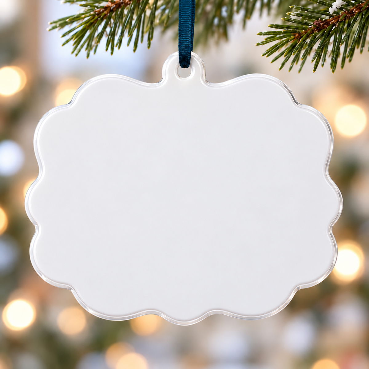 Dog Memorial Hanging Plaque with Angel Wings and Winter Forest - 3D Relief Ornament