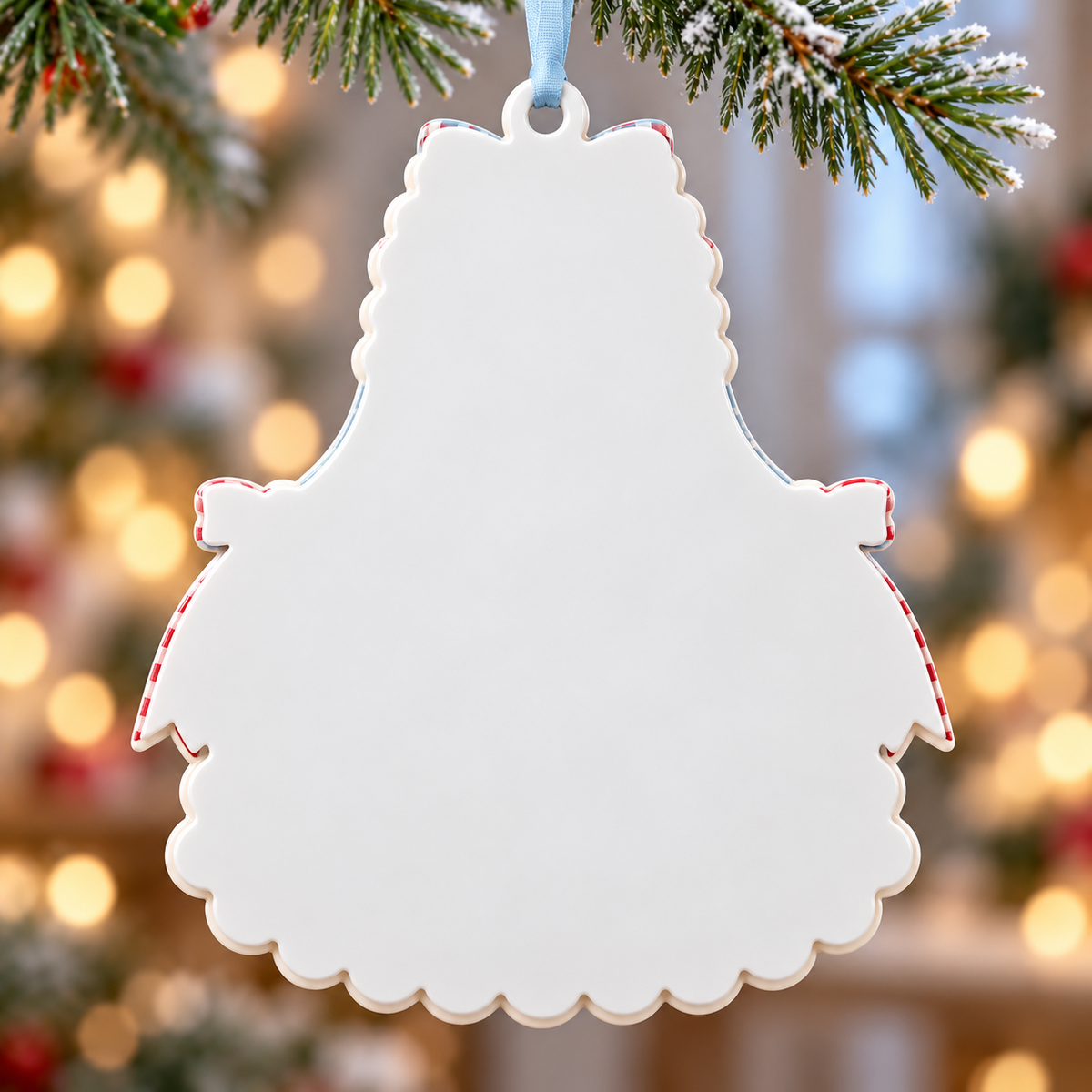 Baking Apron Holiday Tree Pendant with Cupcake and Utensils - 3D Relief Ornament