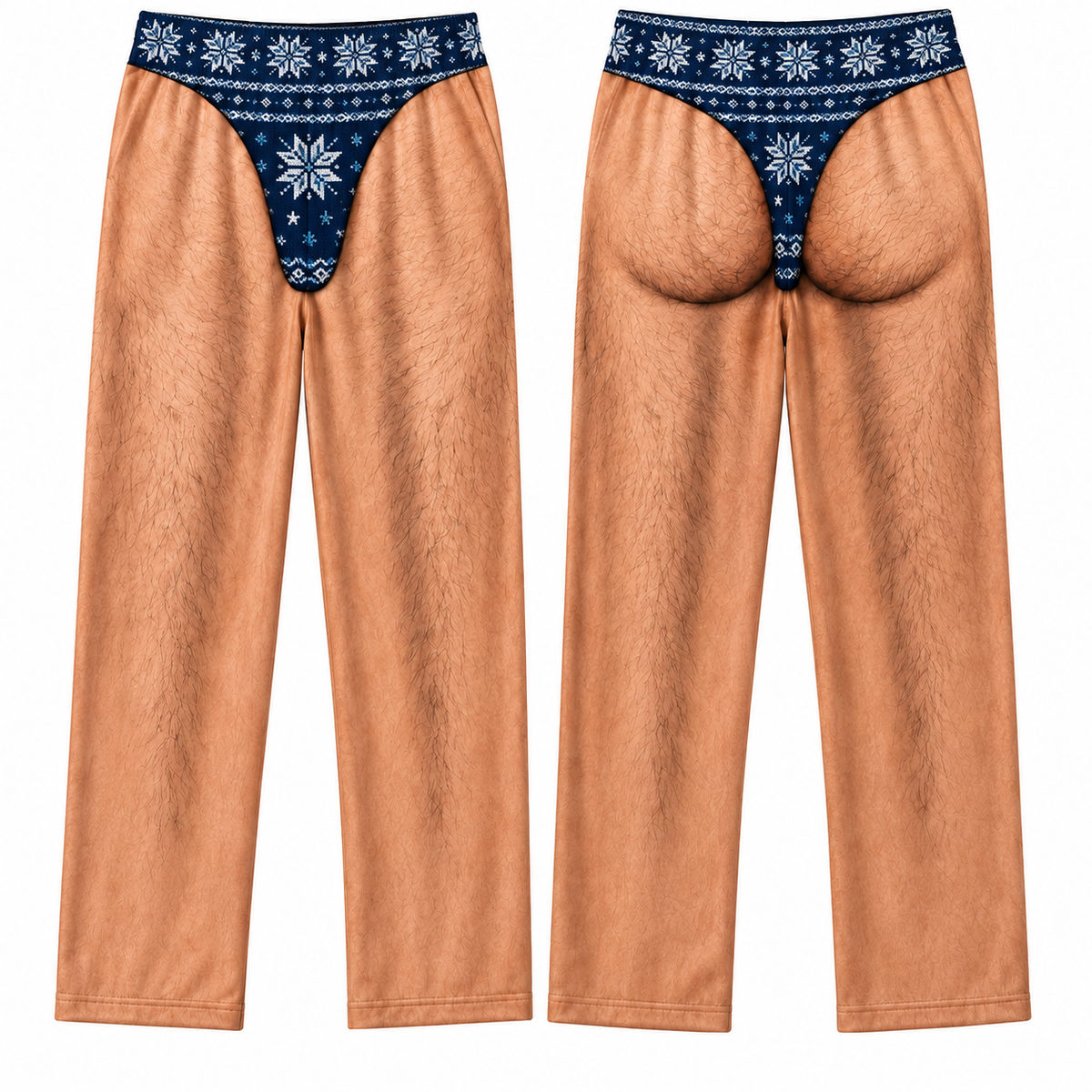 Novelty Pajama Pants Hairy Leg Christmas Thong Print Loungewear