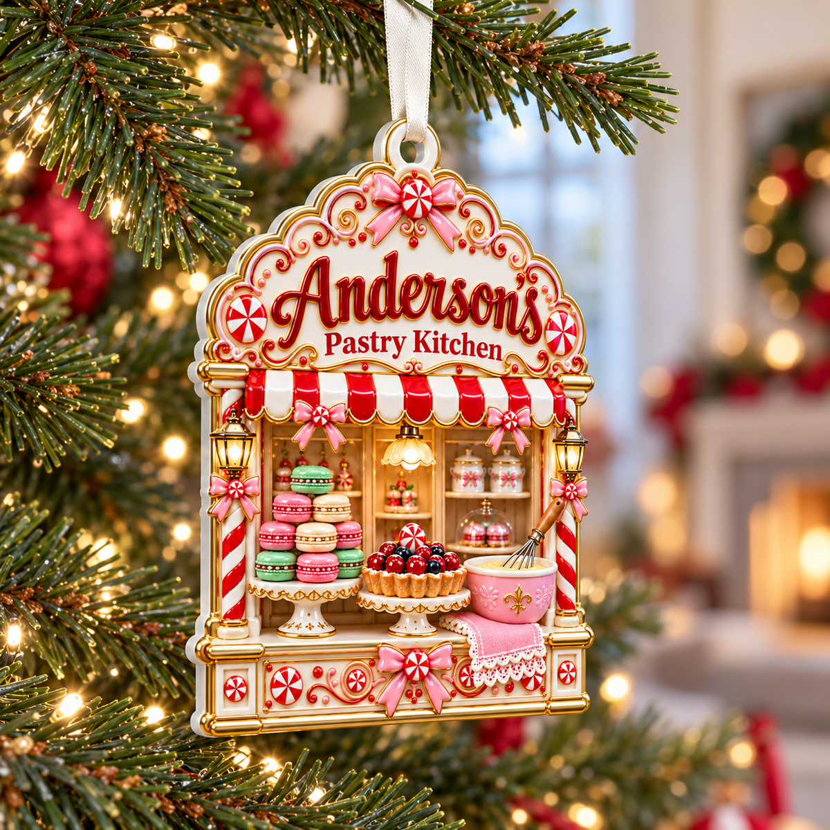 Bakery Pastry Kitchen Christmas Shopfront Hanging Decor - 3D Relief Ornament