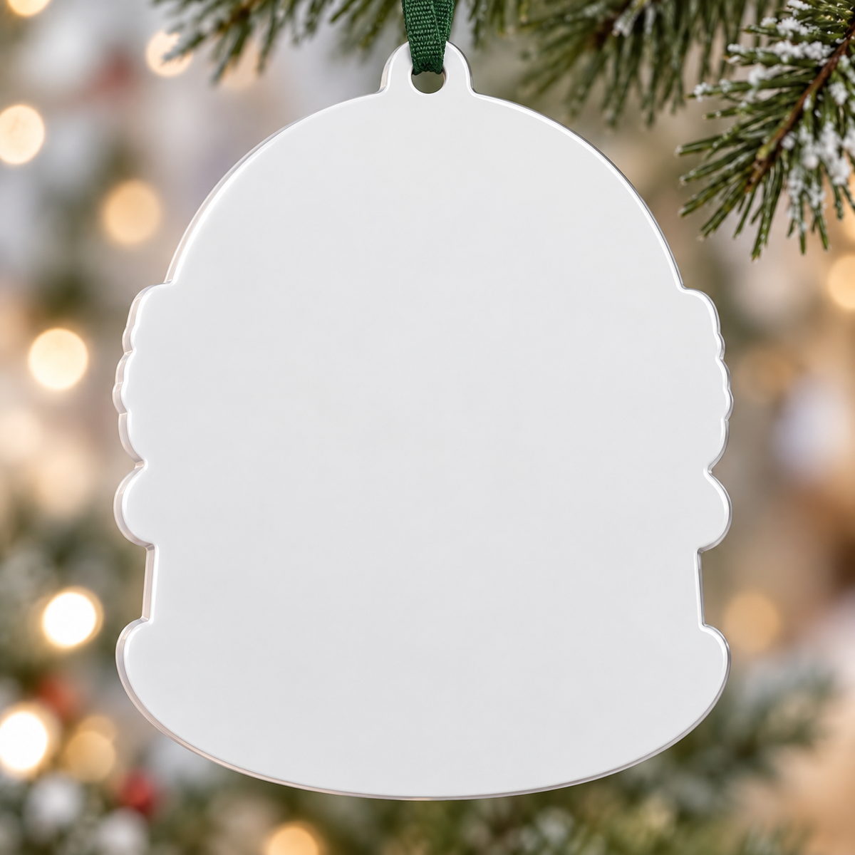 Couple in Rocking Chairs Christmas Tree Hanging Decor with Wine and Wreath - 3D Relief Ornament