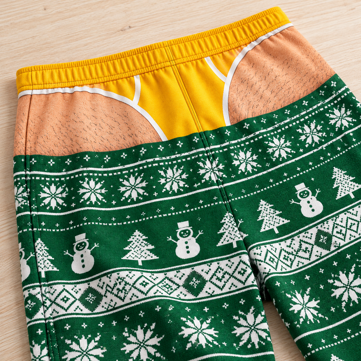 Christmas Pajama Pants with Faux Underwear Gag Print Lounge Bottoms
