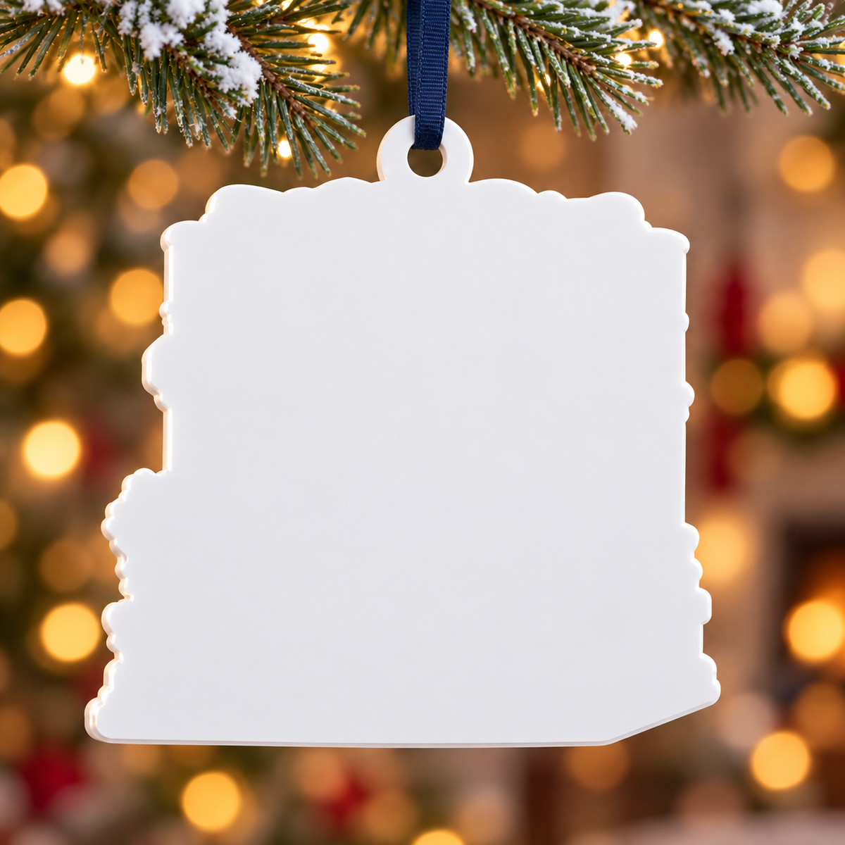 Winter Flower Shop Front Holiday Hanging Keepsake - 3D Relief Ornament